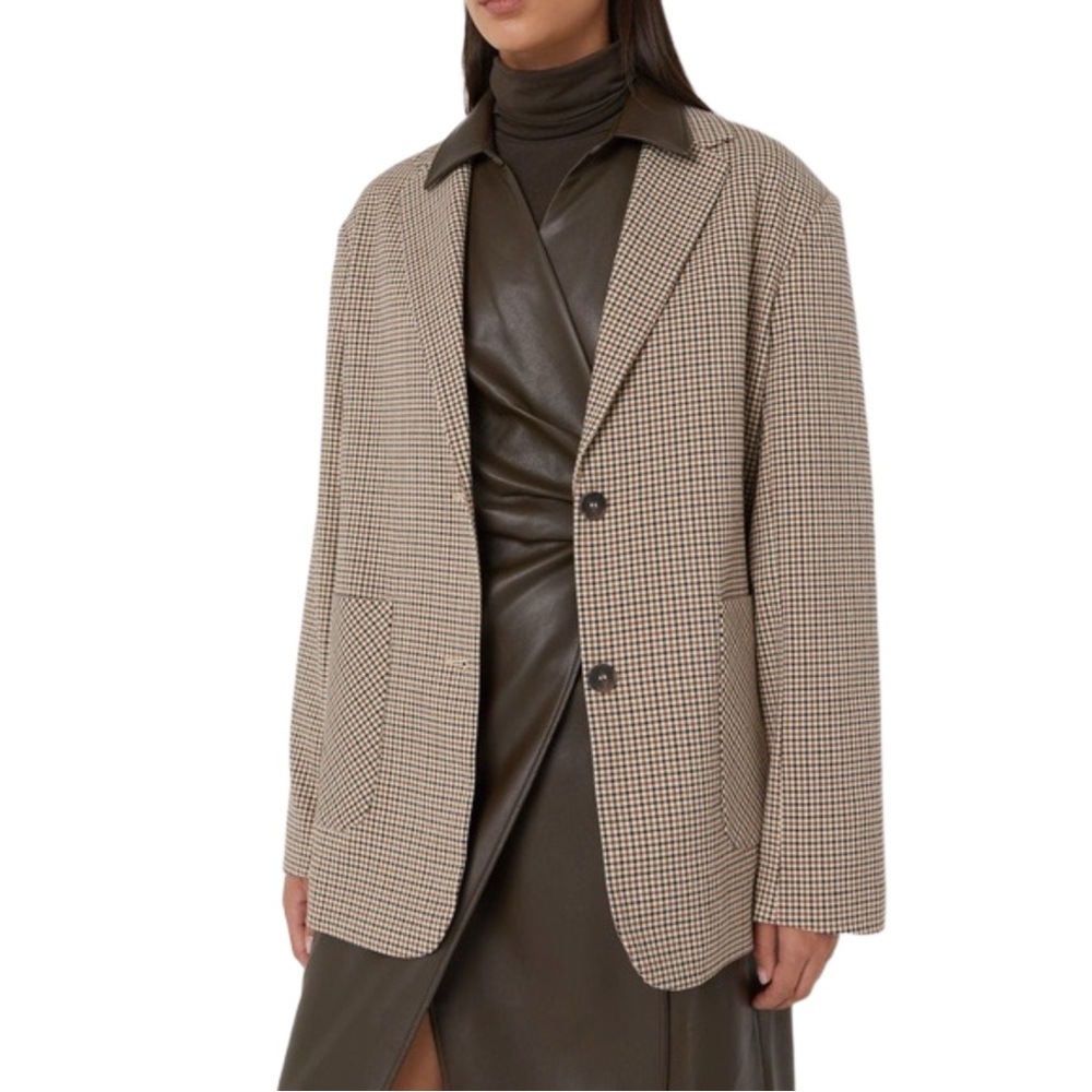 Oak + Fort Oversized Plaid Blazer